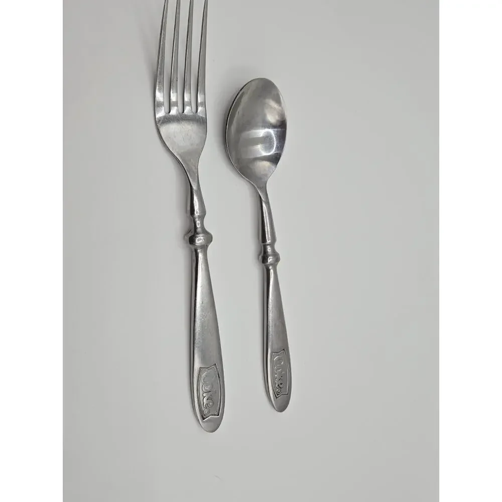 COKE Engraved Stainless Coca-Cola Heavy Duty Silverware Fork and Spoon